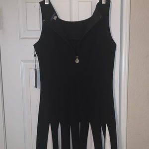 A cut black dress